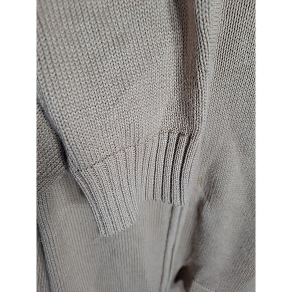 Chaps Women's Beige Cotton Toggle Pocket Full-Zip High‎ Neck Sweater Size L - Picture 5 of 6